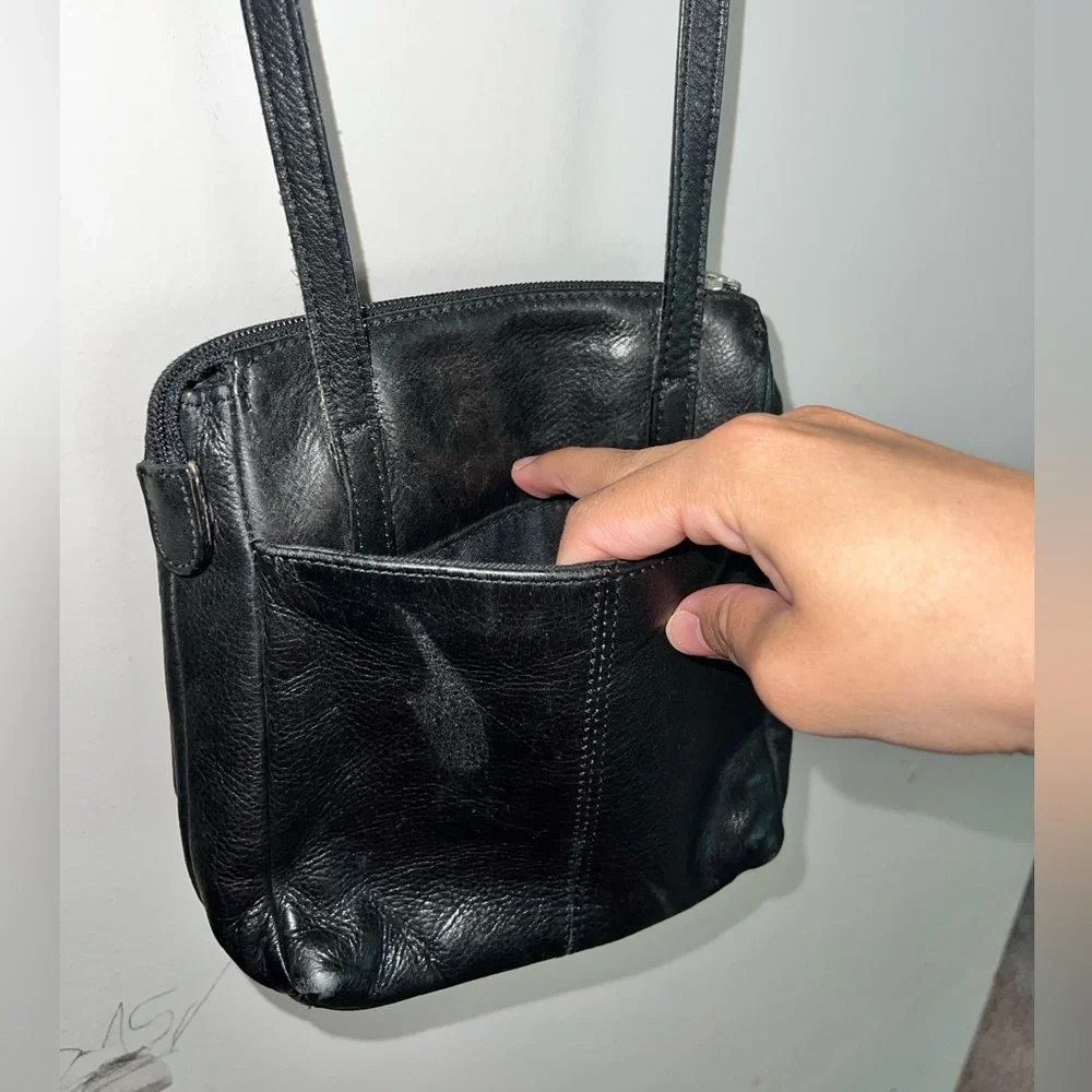 Fossil Black Leather Crossbody Bag